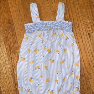 Carters Baby Girl Onesie Summer Blue Striped Baby Romper with Lemons 6 Months
